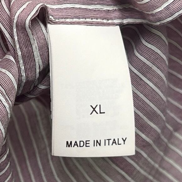 Brunello Cucinelli Cotton/Silk Blend Striped Button-Front Shirt/XL - Picture 8 of 11